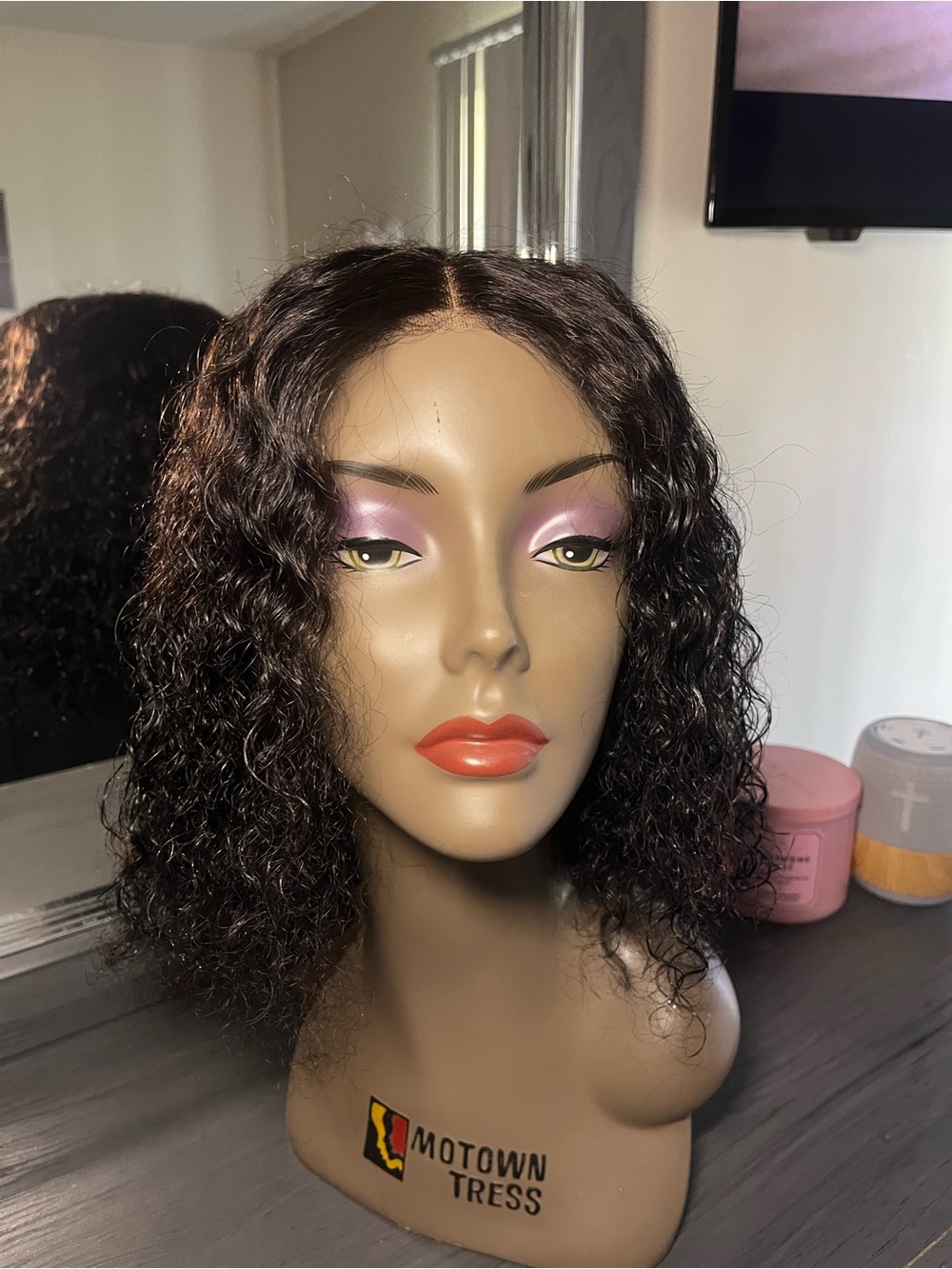 12inch 4x4 kinky curly glueless wig